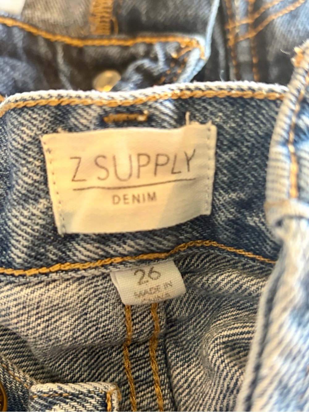 Z Supply High Rise Button-Fly Denim Jeans - Picture 1 of 8